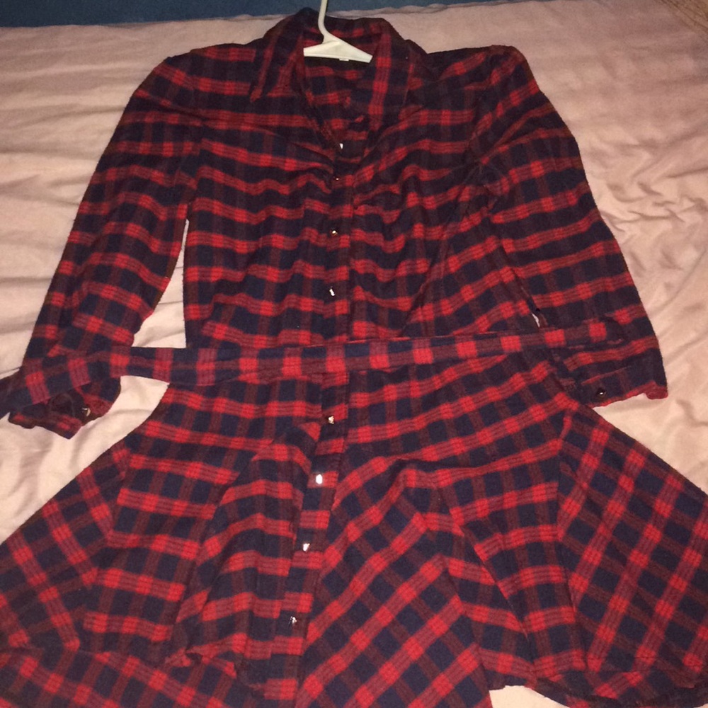 flannel dress with flannel belt